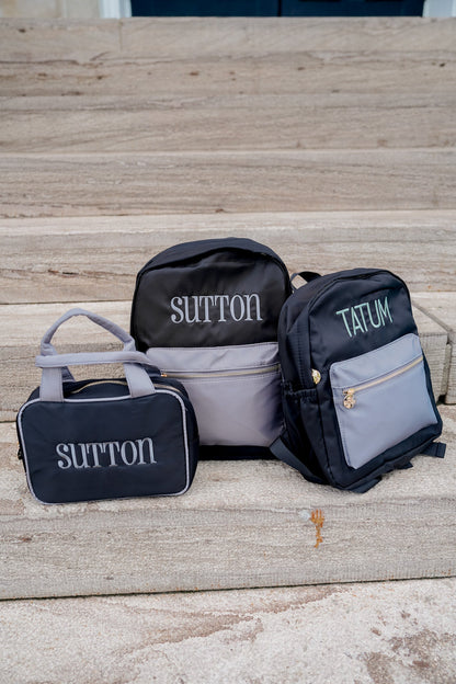 Black + Grey Colorblock Backpack