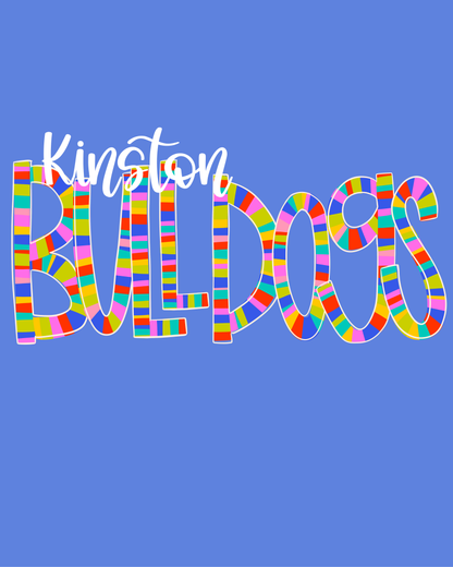 Custom Bright Stripe Font Tee