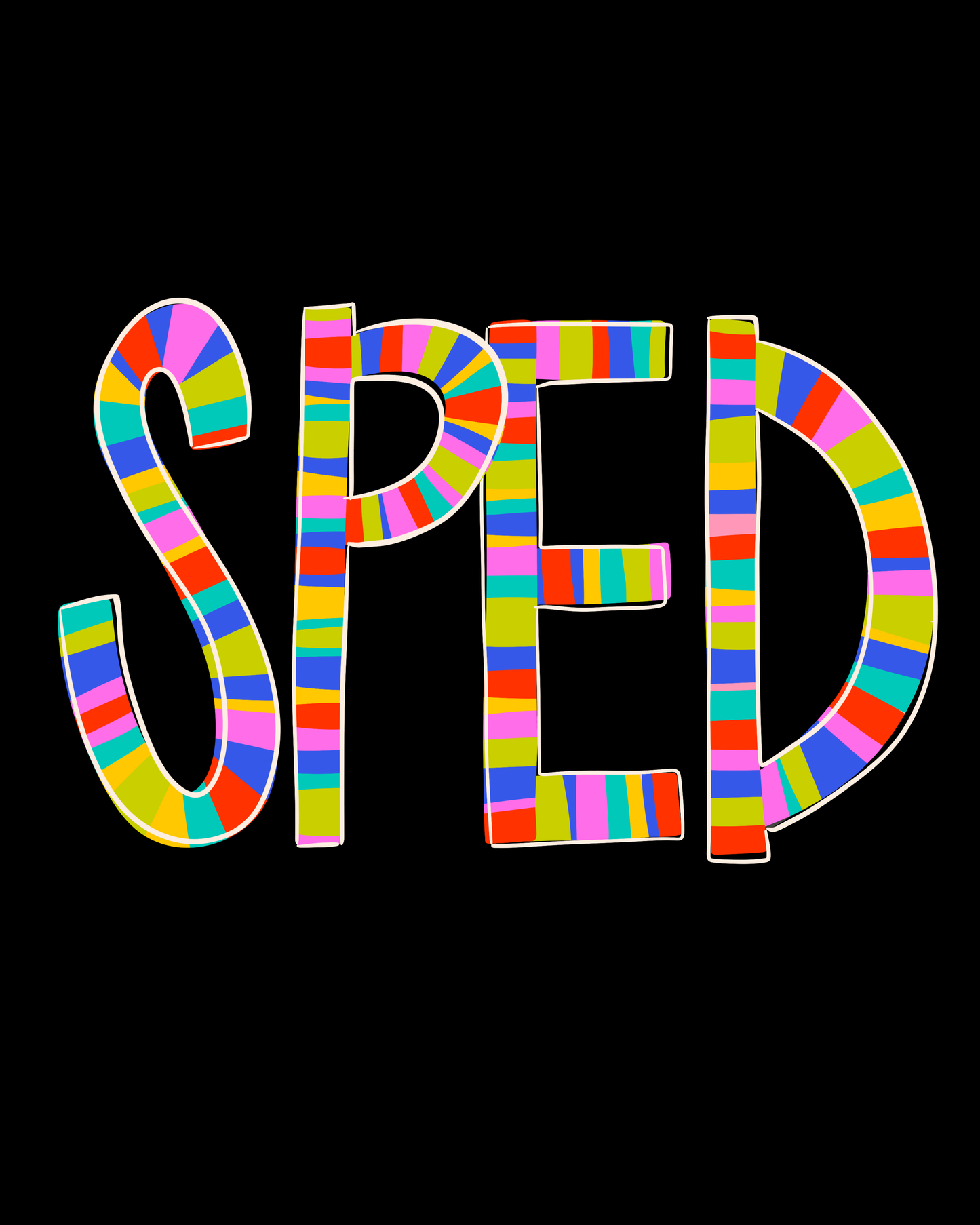 Custom Bright Stripe Font Tee