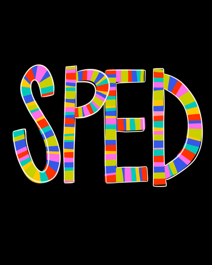 Custom Bright Stripe Font Tee