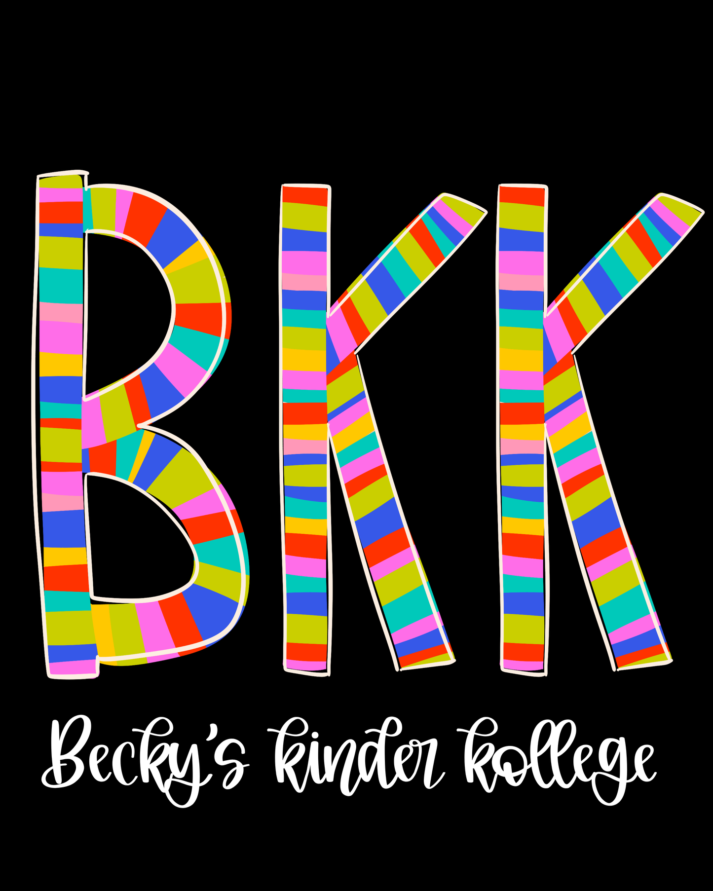 Custom Bright Stripe Font Tee