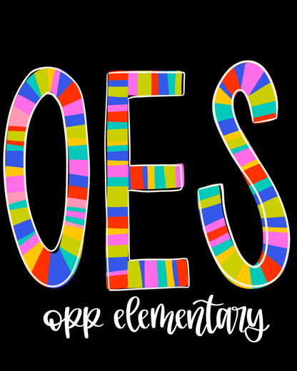 Custom Bright Stripe Font Tee