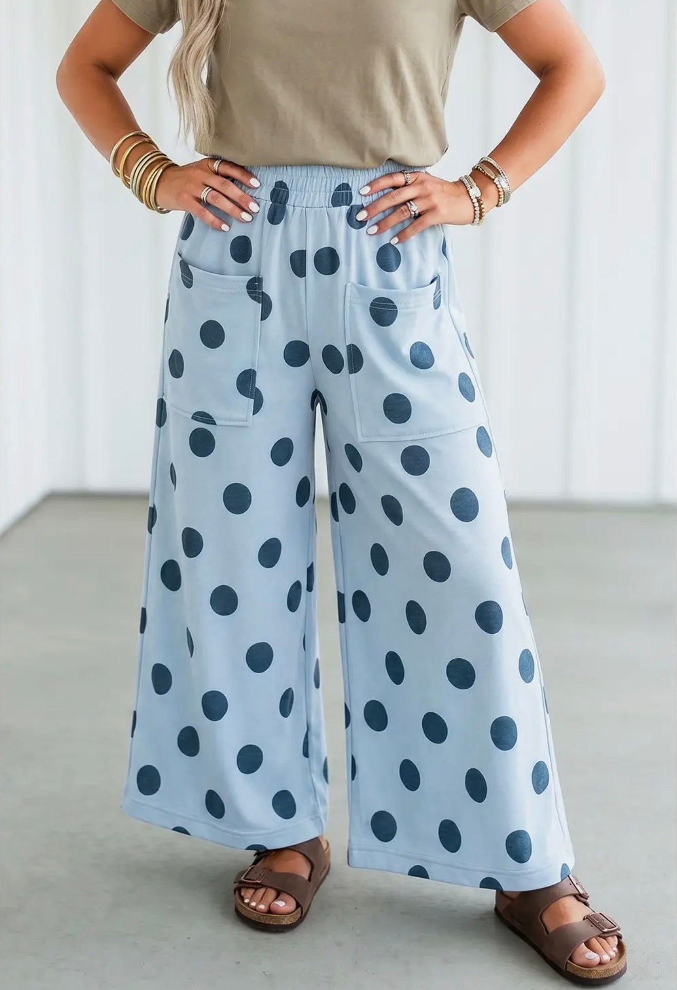 Polka Dot Wide Leg Pants