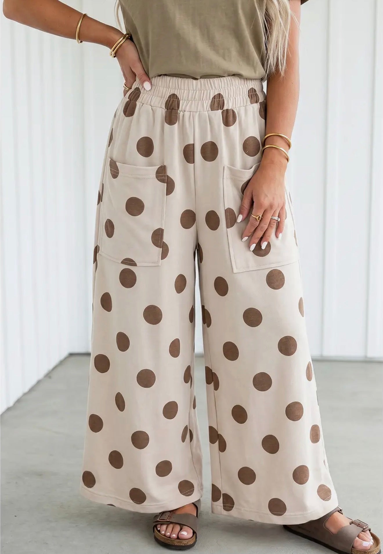 Polka Dot Wide Leg Pants