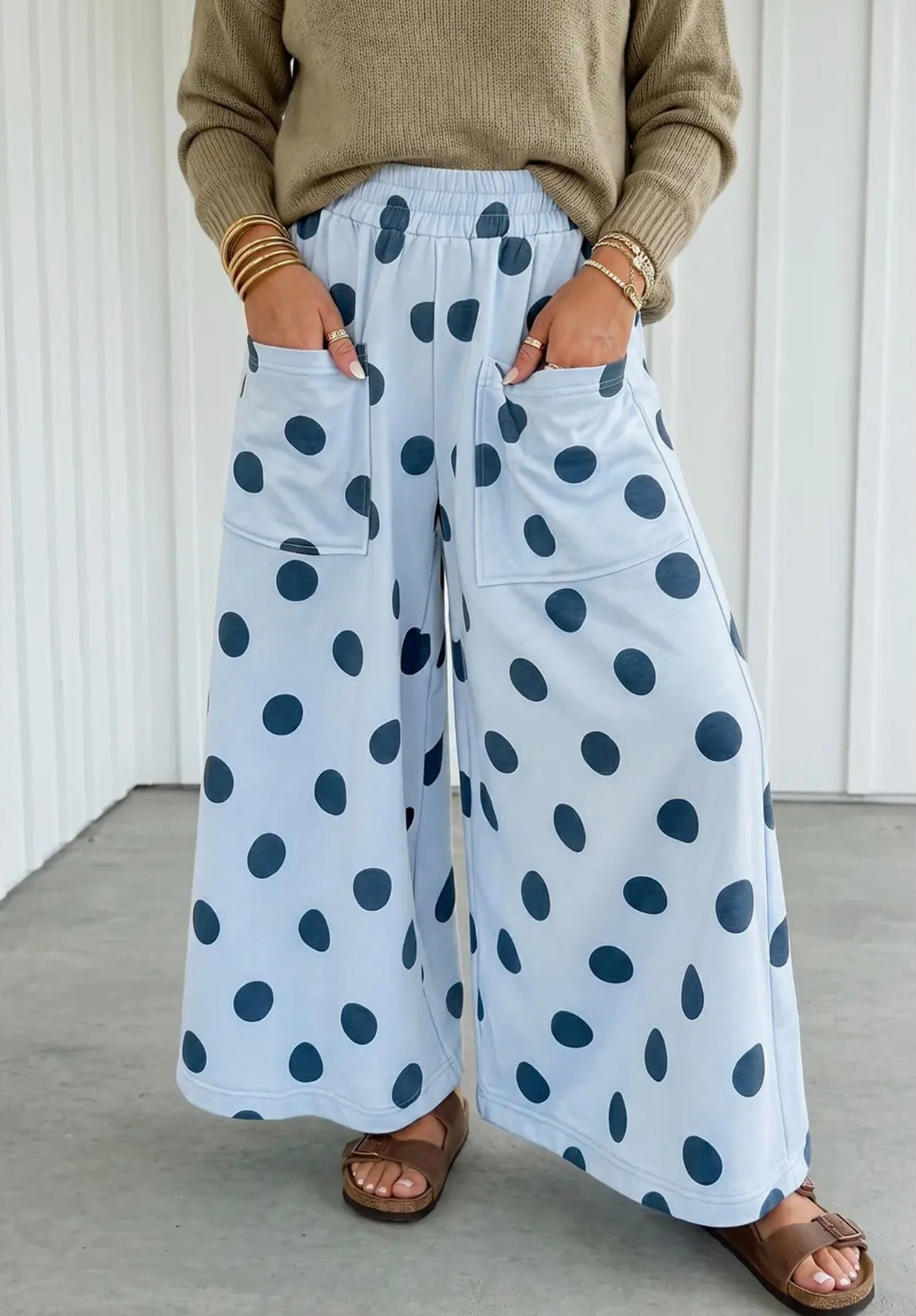 Polka Dot Wide Leg Pants