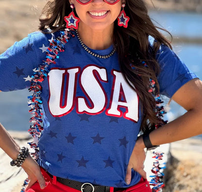 USA in Glitter + Metallic Puff