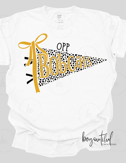 Black & White Bow Pennant Mascot