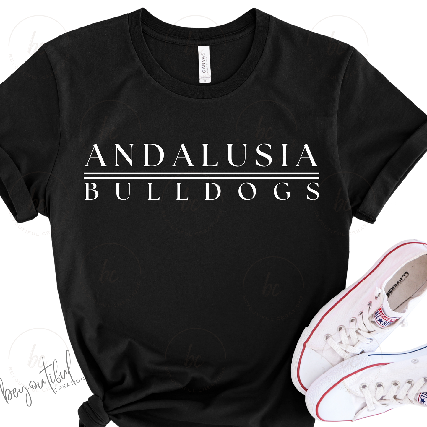 Simple Mascot on Black Tee