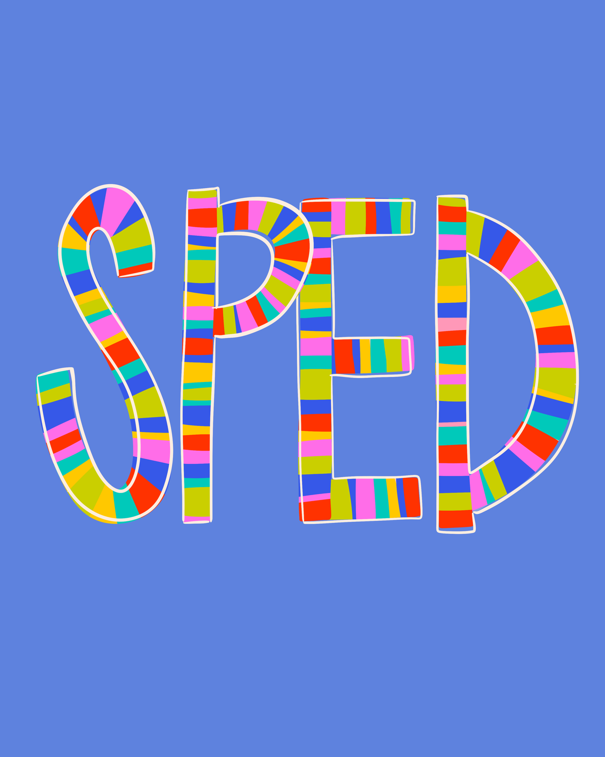 Custom Bright Stripe Font Tee