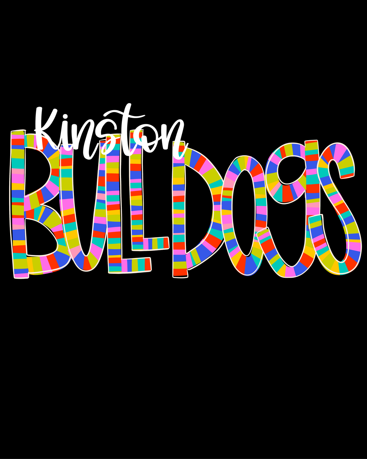 Custom Bright Stripe Font Tee