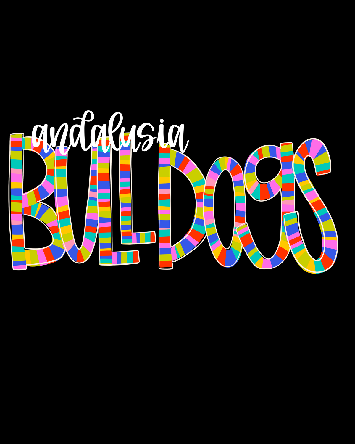 Custom Bright Stripe Font Tee