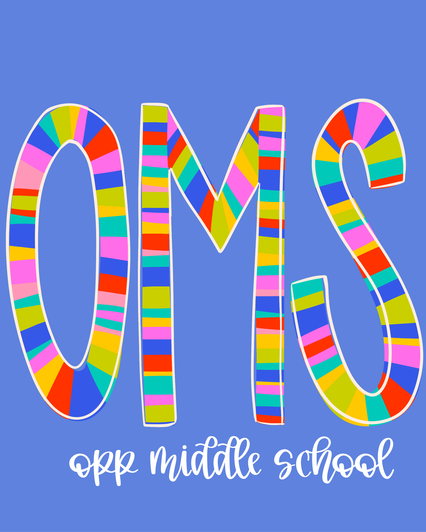 Custom Bright Stripe Font Tee