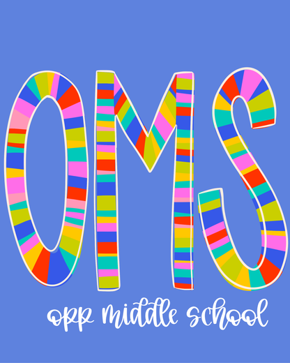 Custom Bright Stripe Font Tee
