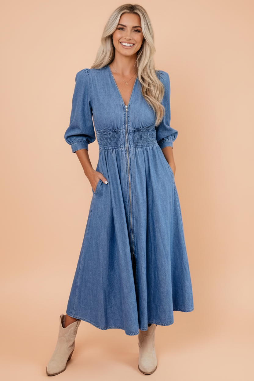 Denim Midi Dress