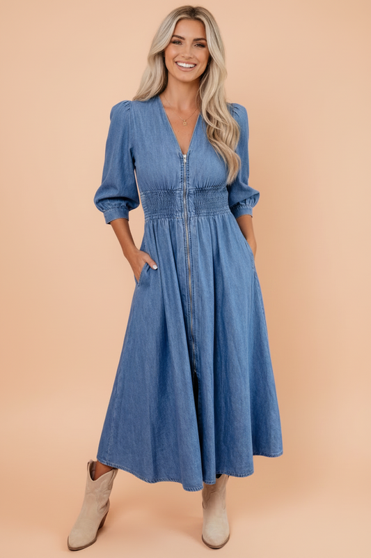 Denim Midi Dress