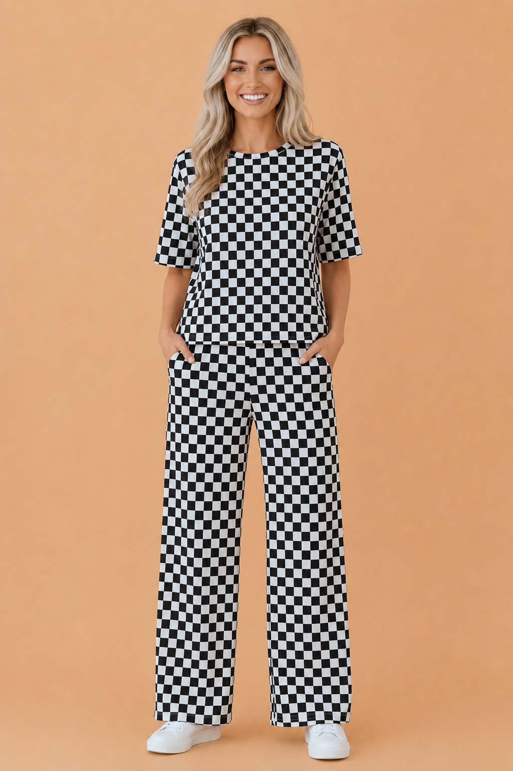 Checker Short Sleeve Tee & Pants Set