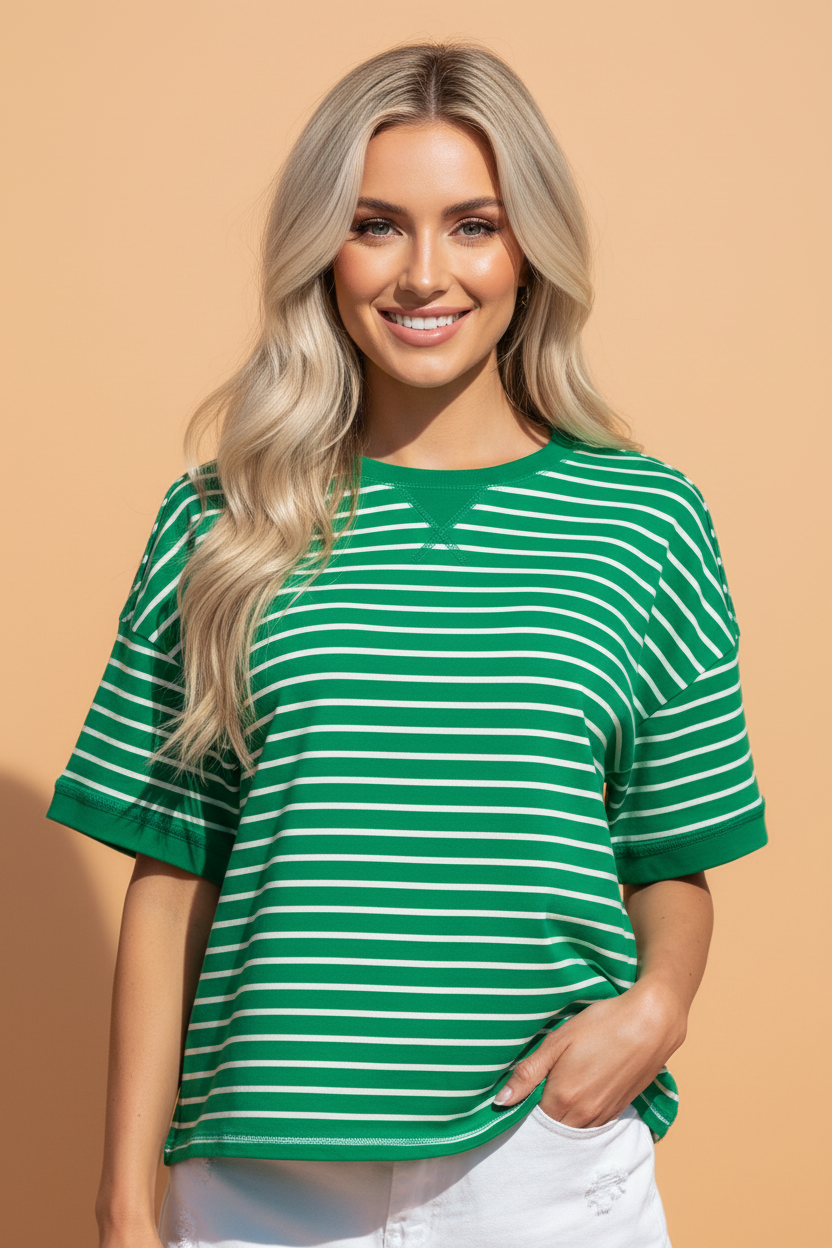 Stripe Ribbed Tee