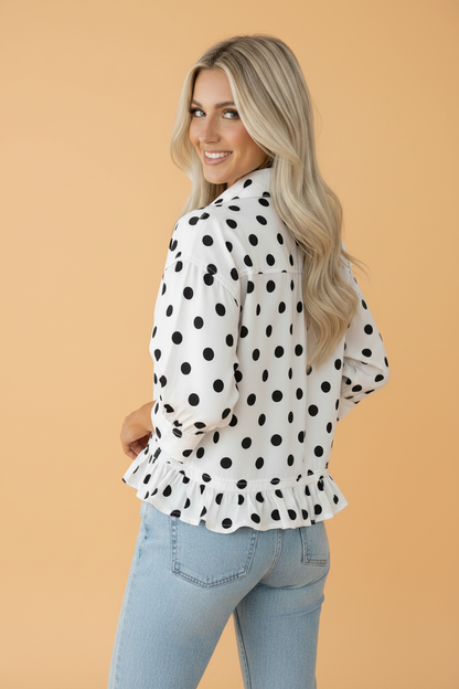 Ruffle Peplum Hem Shirt