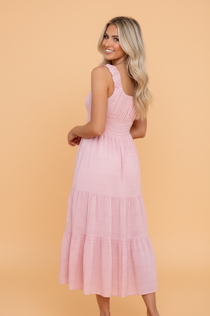 Shirred Pleated Dress