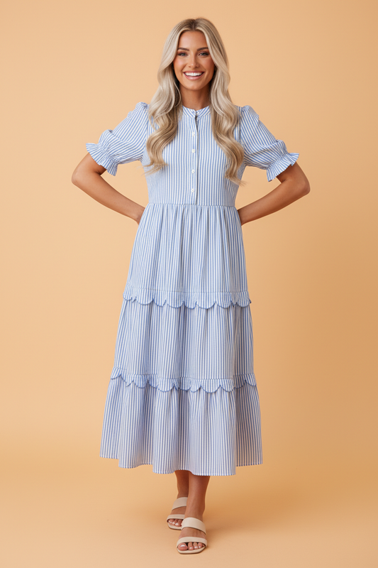 Tiered Scallop Dress