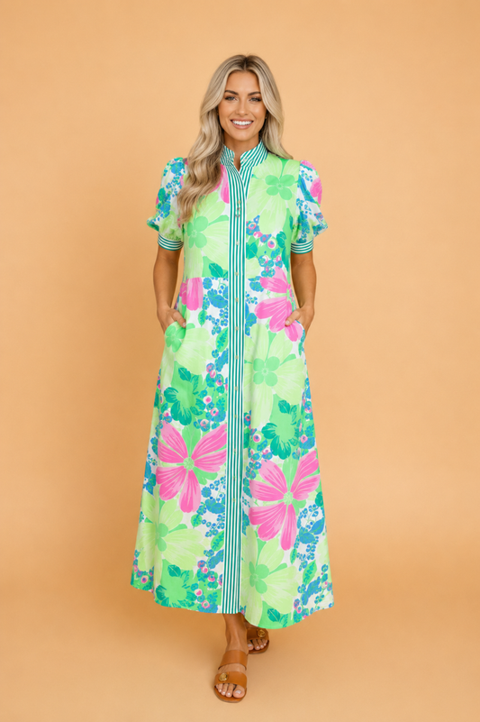 Floral Stripe Dress