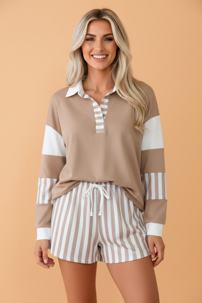 Stripe Polo Set