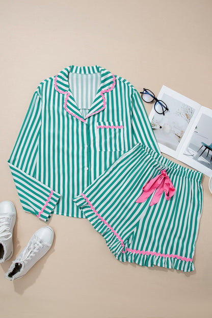 Ricrac Trim Shirt & Drawstring Shorts Set