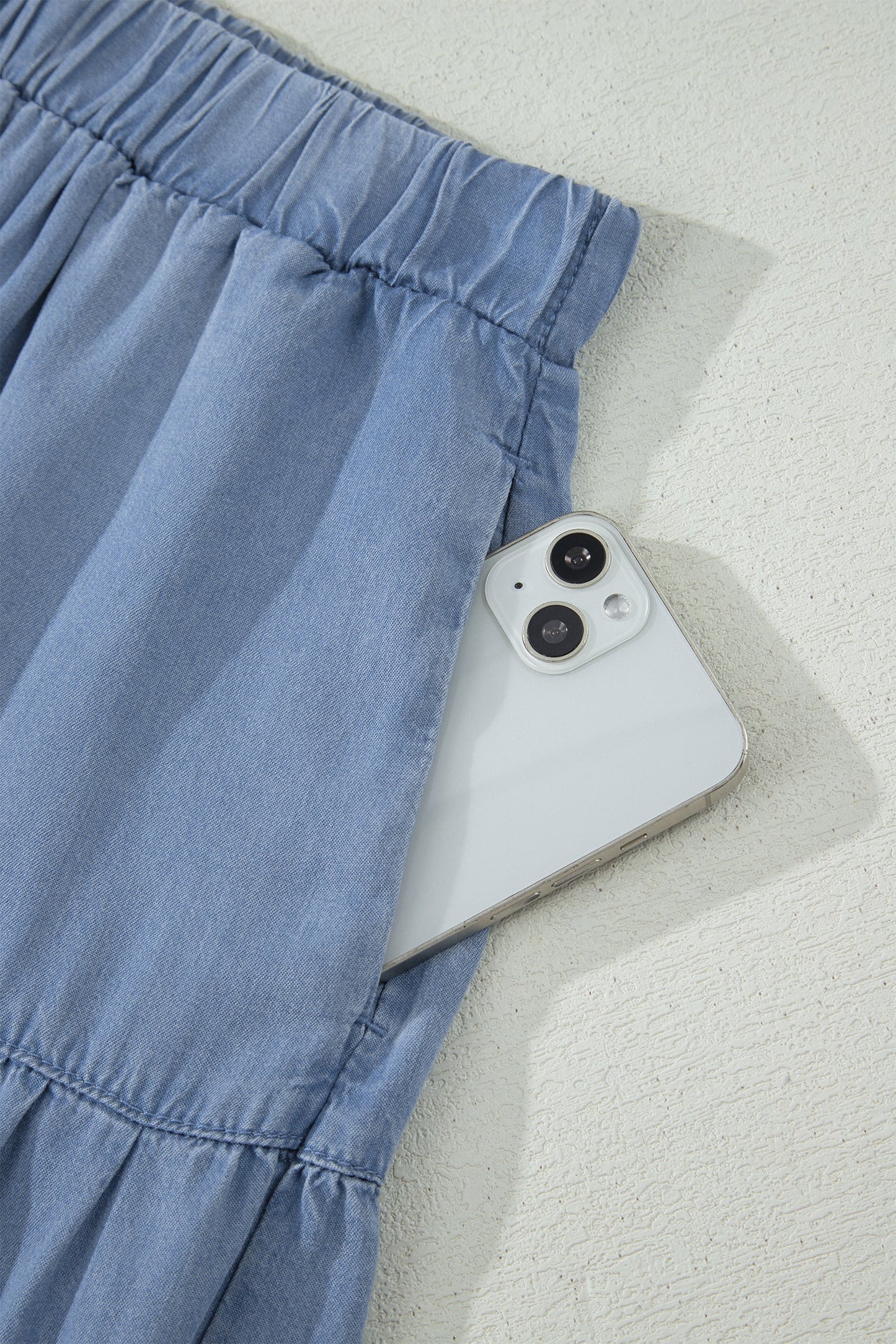 Denim Ruffle Skirt