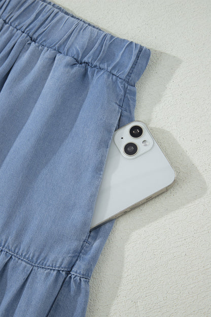 Denim Ruffle Skirt