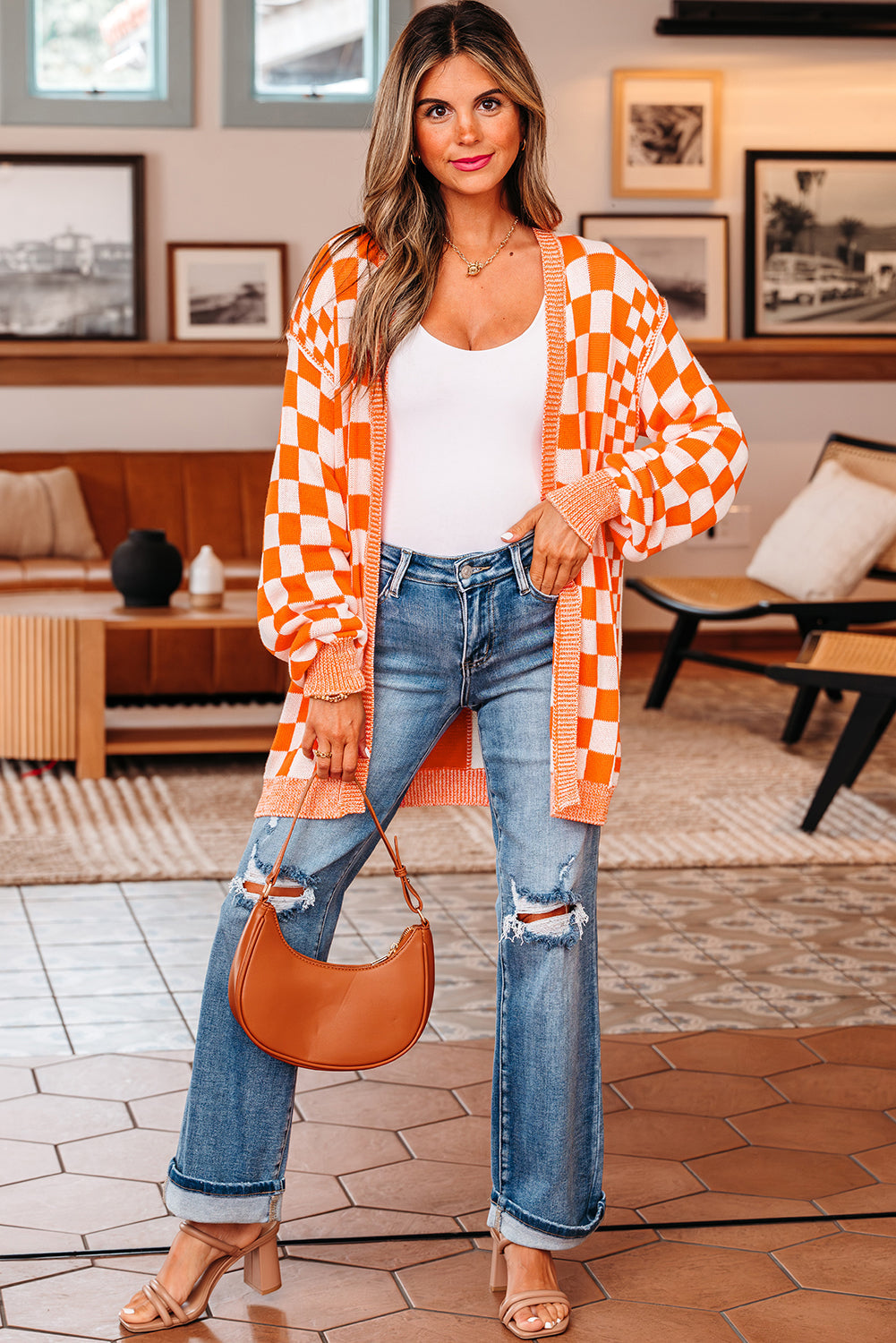 Checker Cardigan
