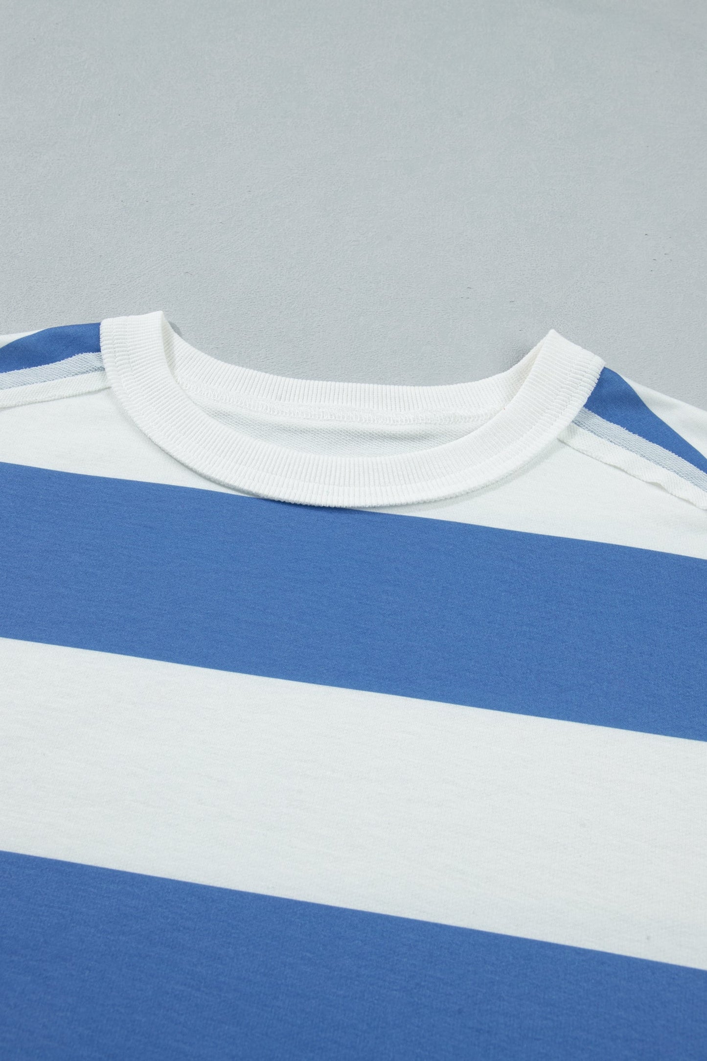Stripe Raw Seam Short Sleeve Tee Dress