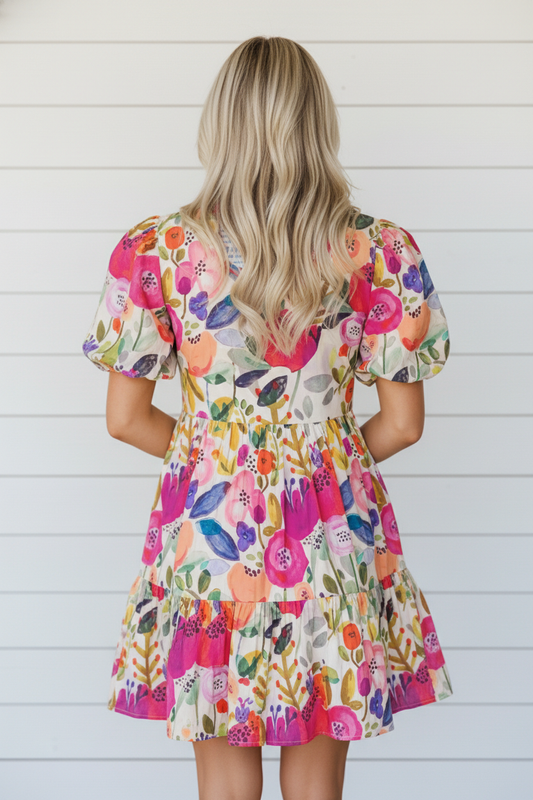 Floral V-Neck Dress