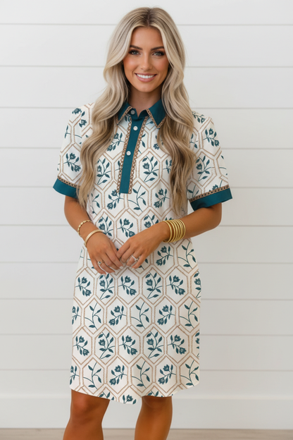Floral Collared Mini Dress