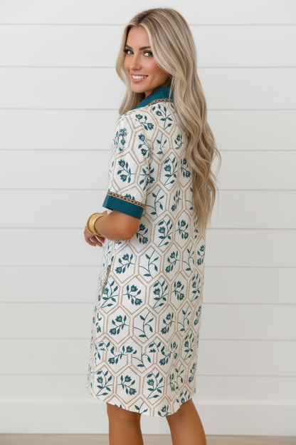 Floral Collared Mini Dress