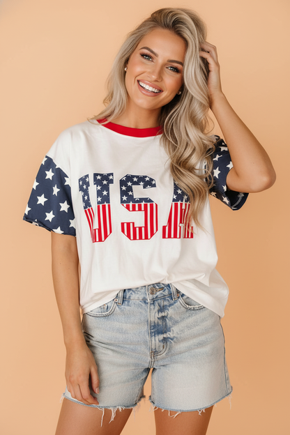 USA Flag Graphic Tee