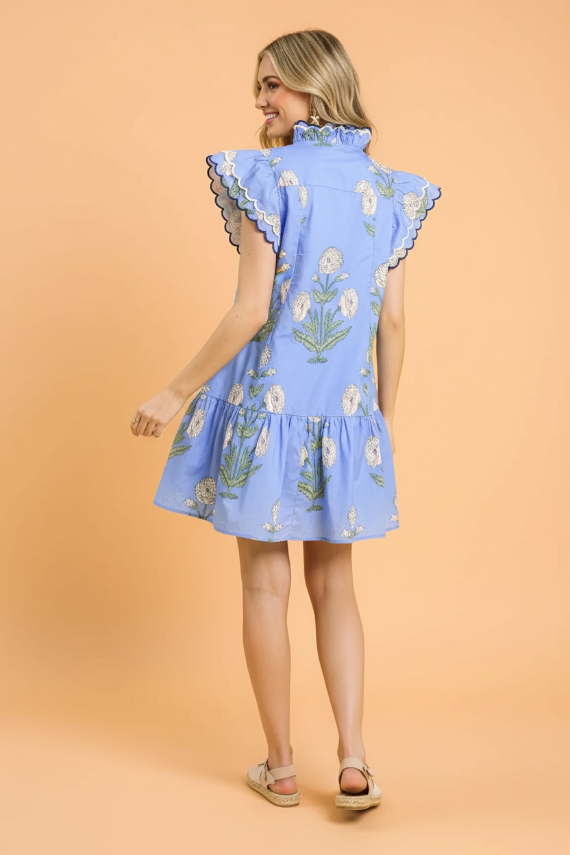 Floral Scalloped Dress