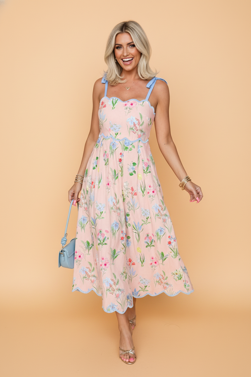 Floral Contrast Dress