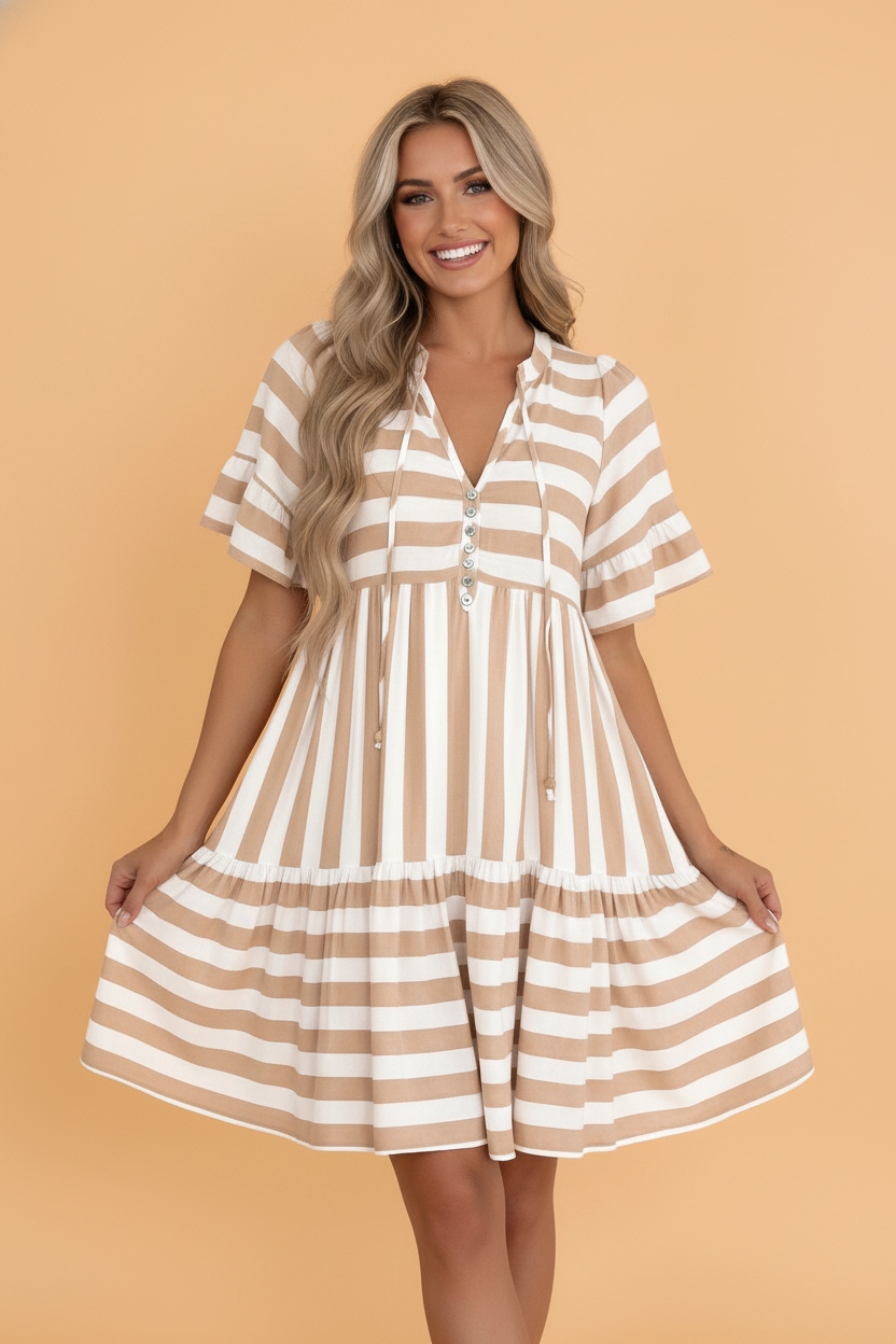 Ruffle Trim Dress