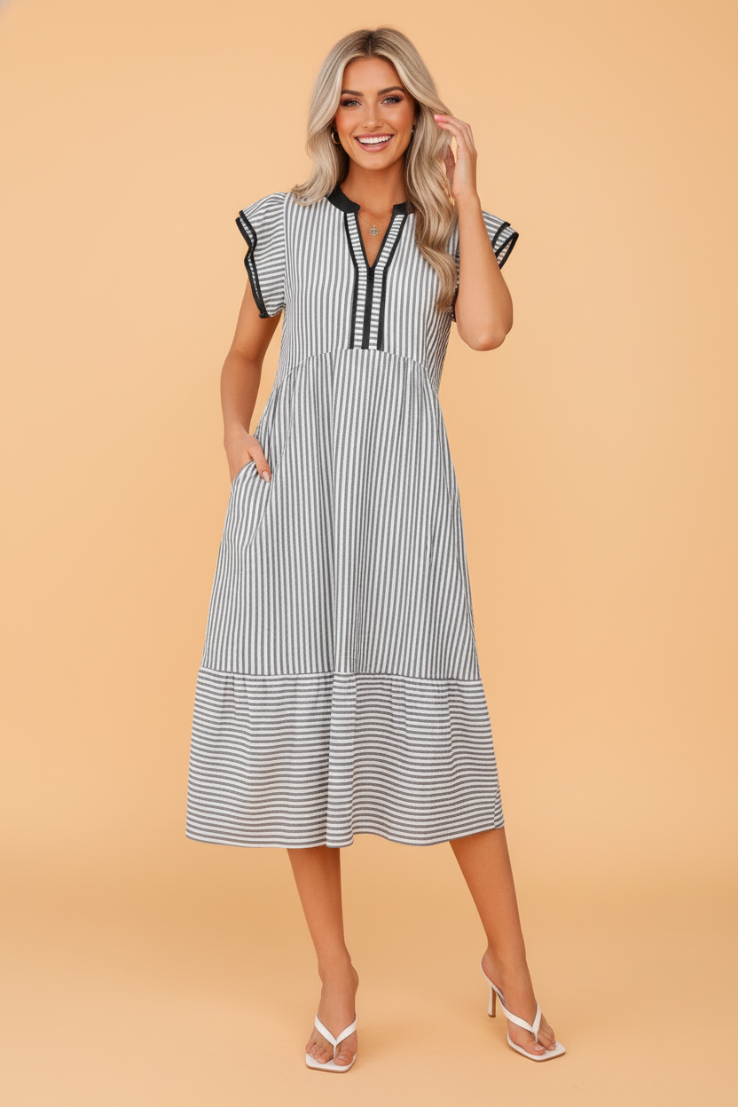 The Black Striped Dress