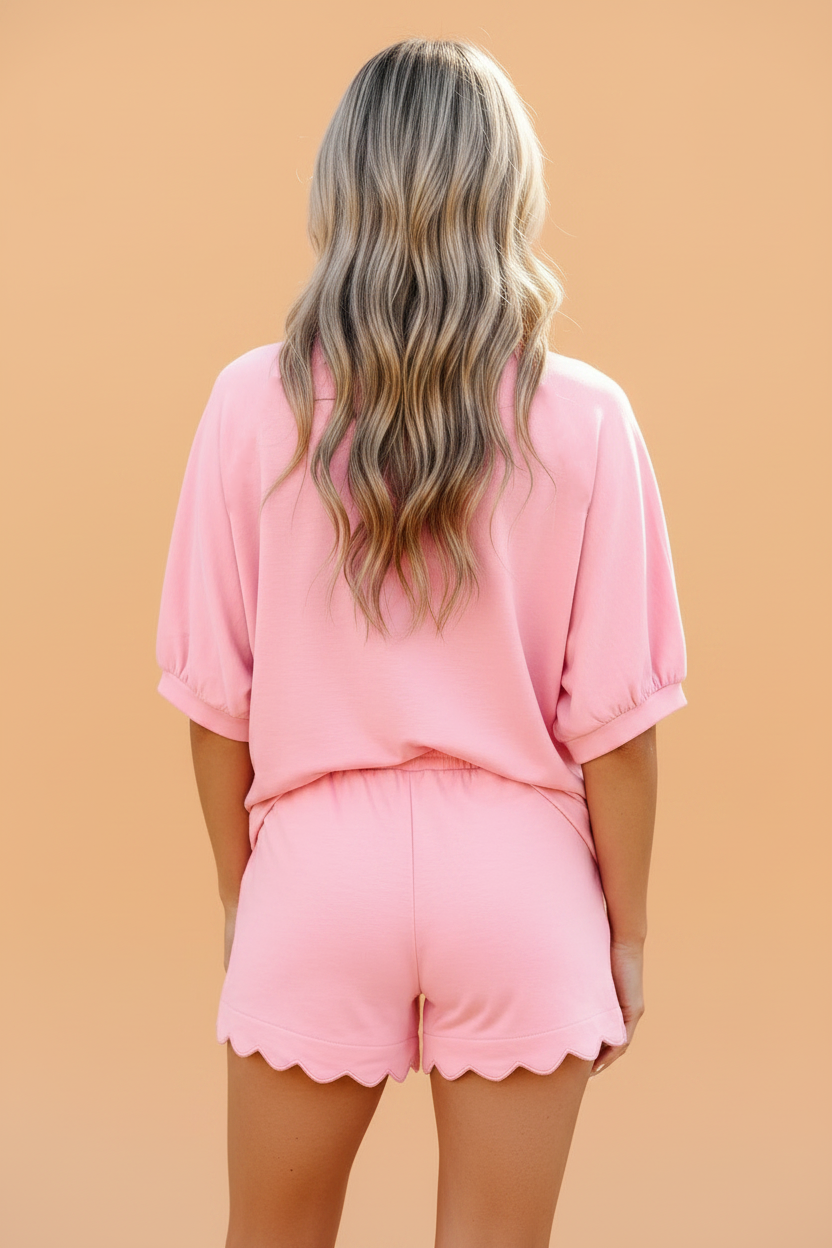 Scalloped Short Set