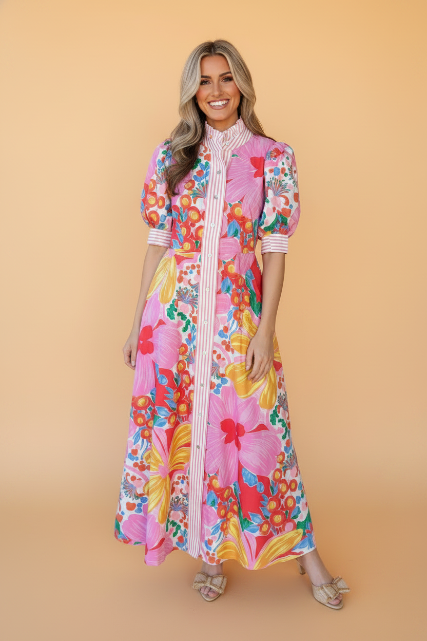 Floral Stripe Dress