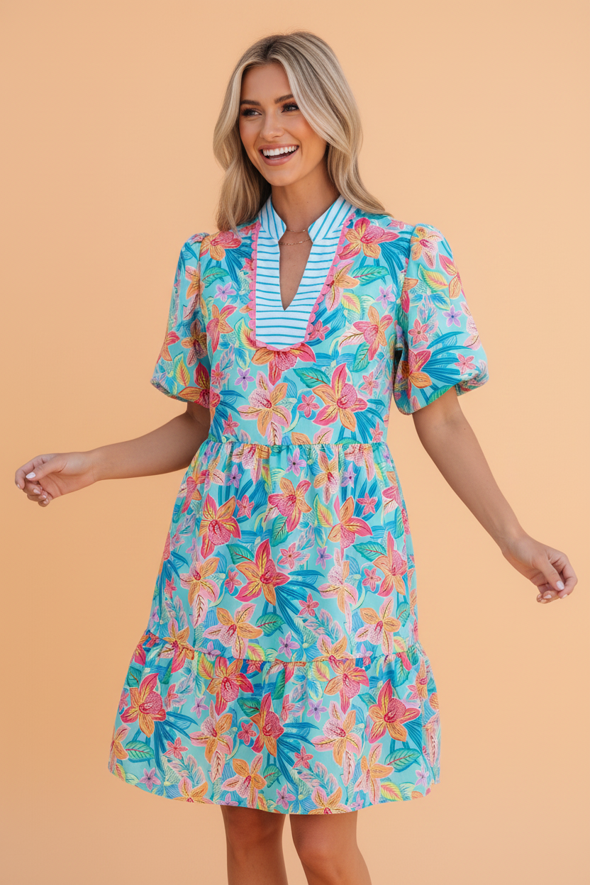 Blue Floral Dress