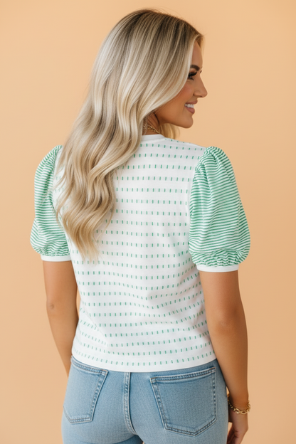 Stripe Green Blouse