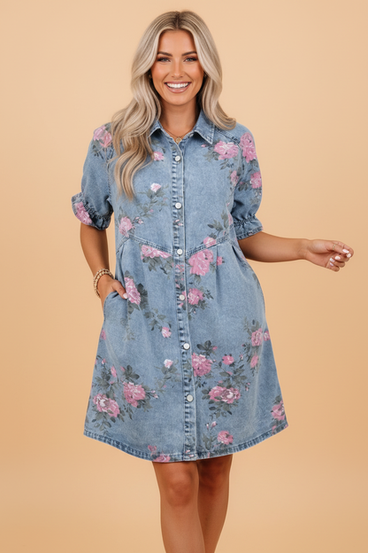 The Floral Button Down Dress