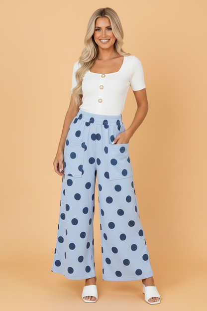 Polka Dot Wide Leg Pants