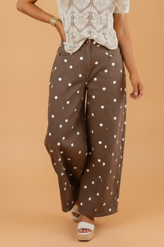 Denim Tailored Seam Barrel Leg Jeans