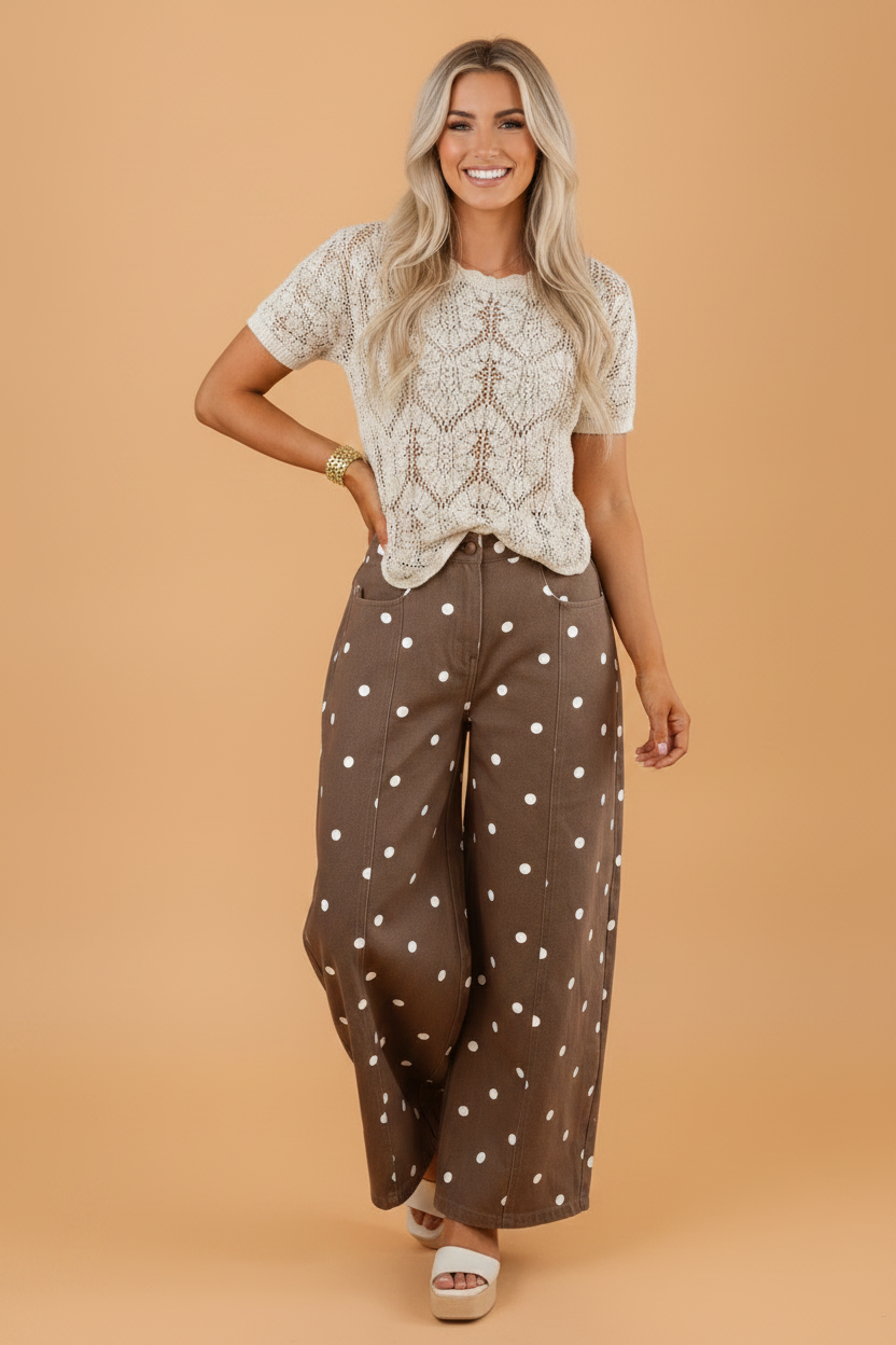 Denim Tailored Seam Barrel Leg Jeans
