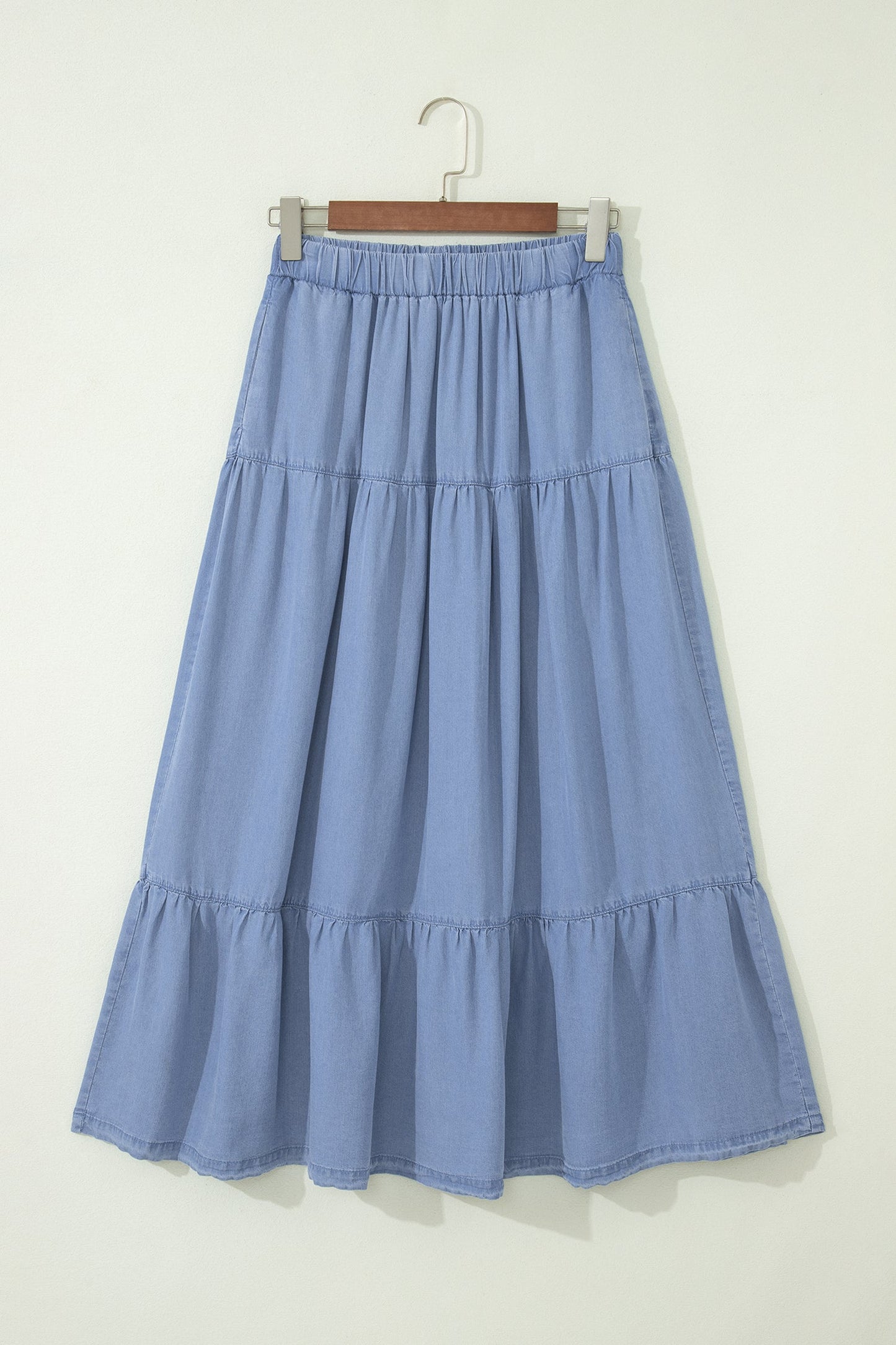 Denim Ruffle Skirt