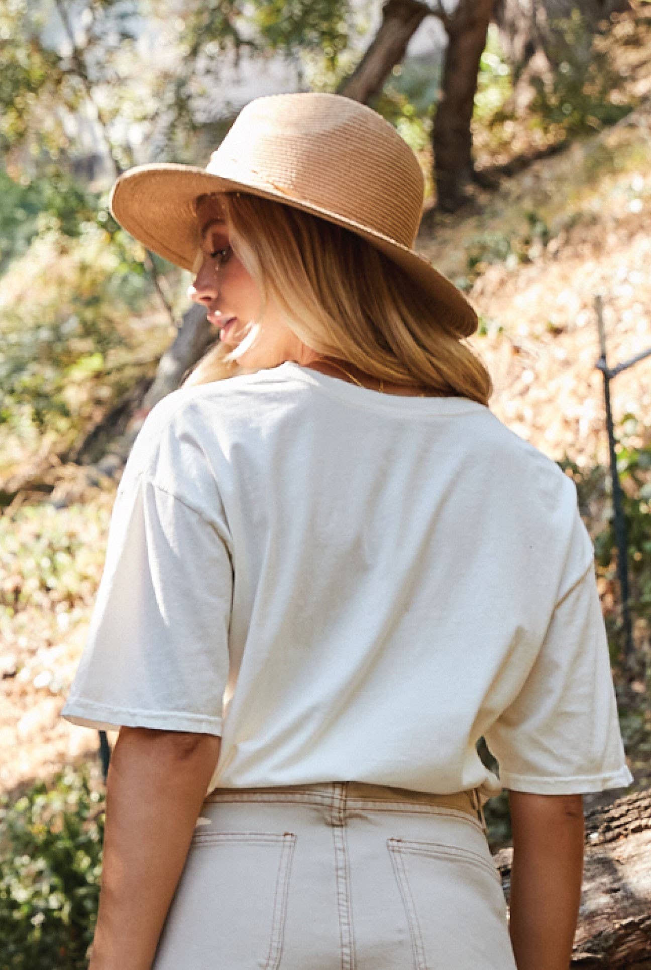 Basic Blank Mineral Washed Graphic Tee: GOLDEN