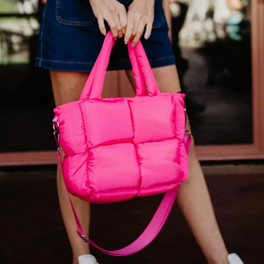 Mini Hot Pink Puffer Tote
